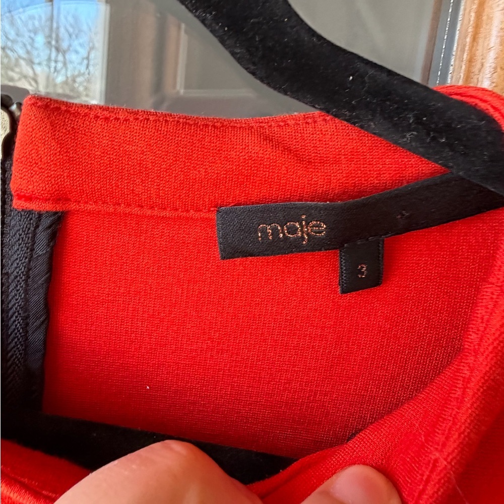 Maje Vibrant Red Mini Dress - Picture 3 of 5